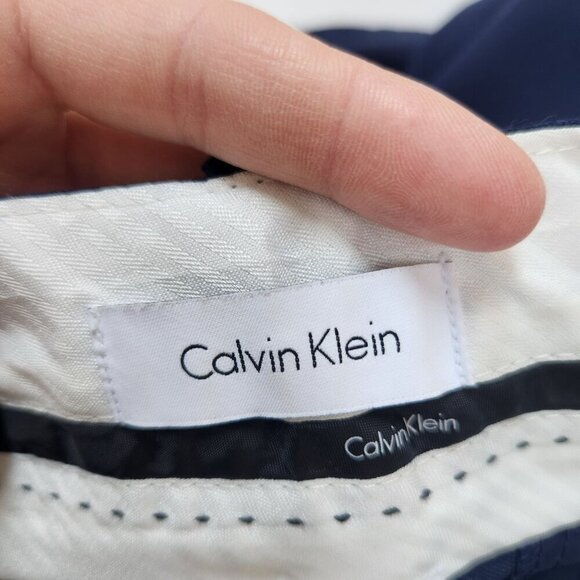Calvin Klein Navy Blue Straight Leg Trousers Classic Career Pants Women's 2 - Picture 6 of 9